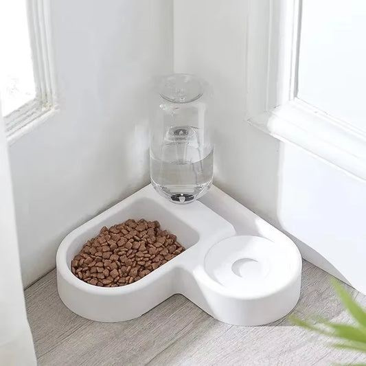 New Automatic Drinking Love Pet Bowl Moisture-Proof Cat Bowl Dog Basin Dual-Use Multi-Functional Drinking and Feeding