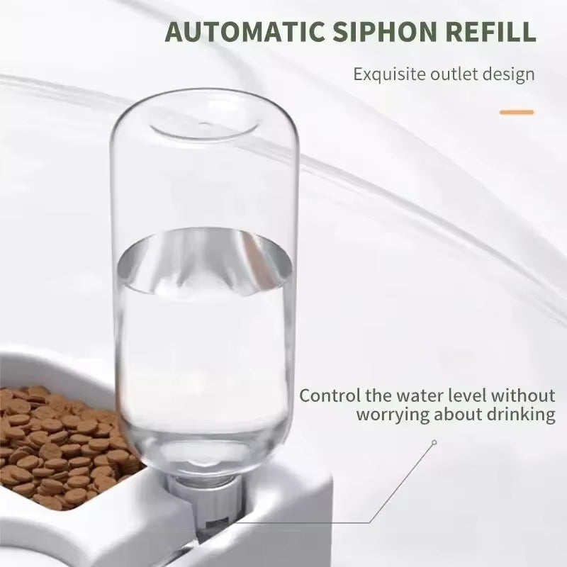 New Automatic Drinking Love Pet Bowl Moisture-Proof Cat Bowl Dog Basin Dual-Use Multi-Functional Drinking and Feeding